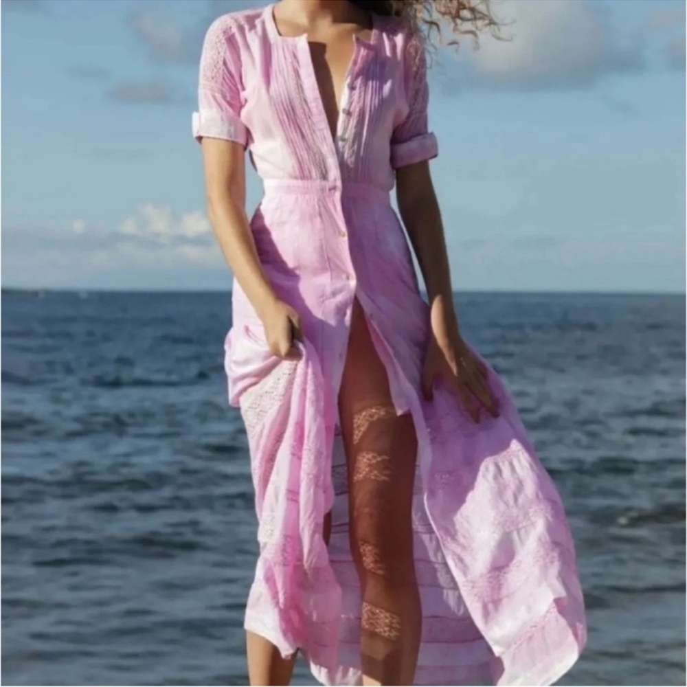 LoveShackFancy Edie Dress Pink